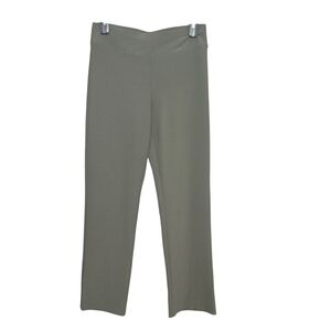 Boston Proper Olive Green High-rise, straight-leg pull-on trousers Size Medium